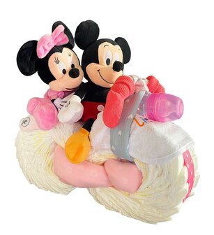 Pamper Moto met Minnie Mousse &amp; Mickey Mousse