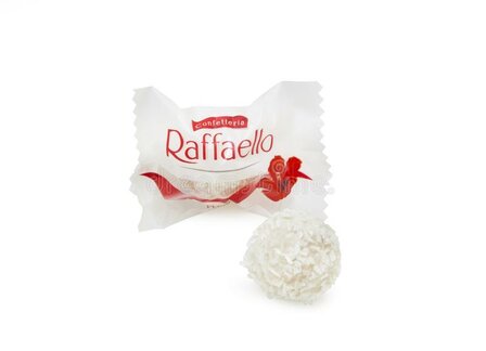 Chocolade Hart met rozen Raffaello - 25 cm 