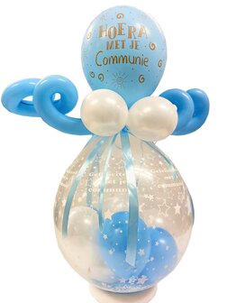 Stuffer ballon Communie blauw / roze