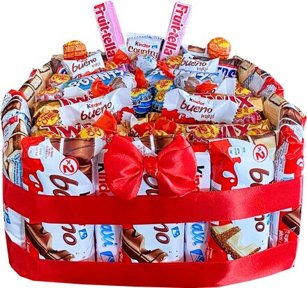 Snoep vierkant - 20cm met  Kinder Bueno & Mini's