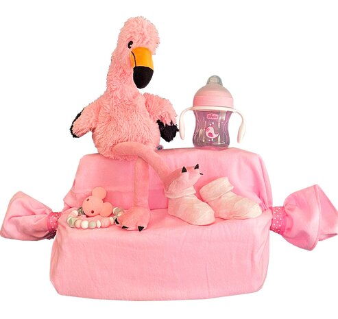 Pampertaart flamingo pittenzak 