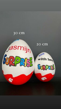 XXL Kinder Surprise gevuld met mix van Kinder Chocolade  - 30cm