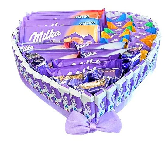 Milka hartvormig met Milka chocolade