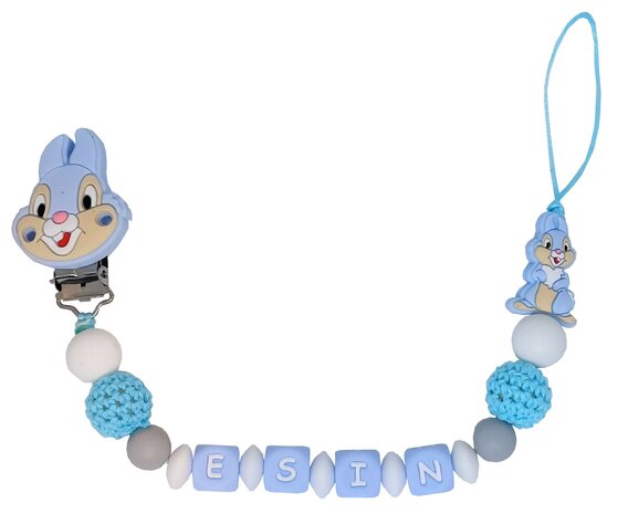 Siliconen Tutkoord - Stampertje Disney baby blauw met naam