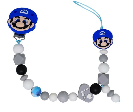 Siliconen Tutkoord Mario Bross blauw